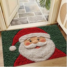 Christmas Faux Wool Rug Cute Cartoon Bathroom Thick Absorbent Floor Mat Entryway Stain-Resistant Easy-to-Clean Rug