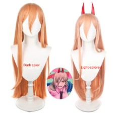 Chainsaw Man/Chainsaw Man Pawa Dali Milk Orange Long Hair COS Anime Wig Headpiece