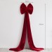 Large Wine Red Christmas Bow - Big Festive Tree Topper Decoration for Xmas