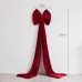 Large Wine Red Christmas Bow - Big Festive Tree Topper Decoration for Xmas