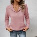 Button half open collar solid color texture fabric hoodie for women