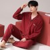 Couple sleepwear long sleeved outerwear set