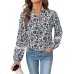 Elegant retro strap V-neck floral French top for women