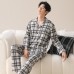 Plaid lace couple home suit set