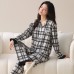 Plaid lace couple home suit set