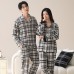 Plaid lace couple home suit set