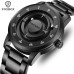 LIGE Fashionable Roman Numeral Men's Multi-Function Quartz Watch with Leather Strap and Water Resistance