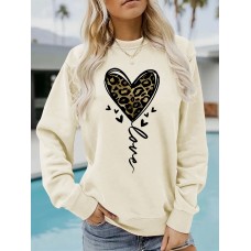 Featuring a leopard print heart-shaped design pattern