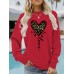 Featuring a leopard print heart-shaped design pattern