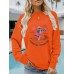 Long sleeved round neck shirt with surfing girl pattern printed sweatshirt