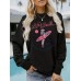 Long sleeved round neck shirt with surfing girl pattern printed sweatshirt