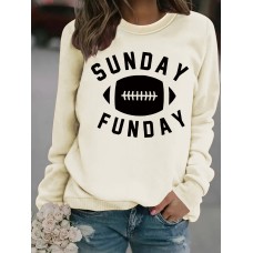 Rugby letter printed hoodie