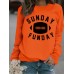 Rugby letter printed hoodie