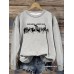 Horse racing pattern printed round neck hoodie