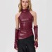 Irregular women's PU vest sleeve top