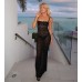 One neck sexy see through lace slim fit dress dress