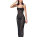 One neck sexy see through lace slim fit dress dress
