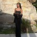 One neck sexy see through lace slim fit dress dress
