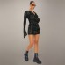 Retro tie dye waist cinching small V-neck sexy texture special fabric dress