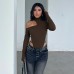 Sexy hot girl off shoulder hollow jumpsuit