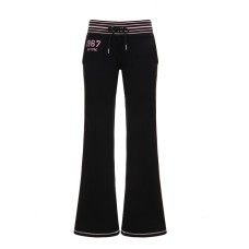 Striped waist digital print retro sports pants