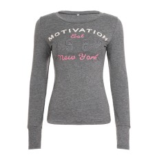 Retro letter printed versatile top basic top