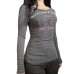 Retro letter printed versatile top basic top