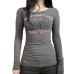 Retro letter printed versatile top basic top