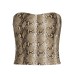 Serpentine leather strapless solid color top Serpentine leather strapless solid color top