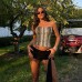 Serpentine leather strapless solid color top Serpentine leather strapless solid color top