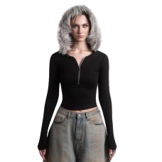 Splicing hooded basic versatile solid color top