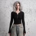 Splicing hooded basic versatile solid color top
