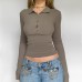 V-neck short sleeved solid color top