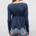 Solid color basic lace cross chest A-list top