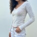 Floral knit base girl style long sleeved top