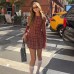 College style slim fit shirt A-line skirt