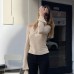 Solid color one shoulder long sleeved T-shirt