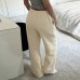 Double sided velvet warm low waist straight leg casual pants