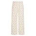 Double sided plush knitted pants with floral patterns