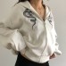 Snake print hooded sweatshirt jacket casual top