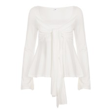 Loose square neck front and back slim fit T-shirt