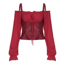Solid color one neck retro camisole T-shirt