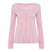 Pink striped A-line slim fit and slimming long sleeved top