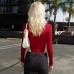 Simple solid color breasted versatile long sleeved top