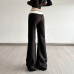 Digital casual color blocked loose straight leg pants for women