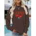Long sleeved round neck CHERRY cherry print pullover sweatshirt sweatshirt sweatshirt