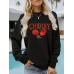 Long sleeved round neck CHERRY cherry print pullover sweatshirt sweatshirt sweatshirt