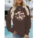 Printed round neck hoodie for women