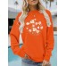 Printed round neck hoodie for women