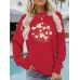 Printed round neck hoodie for women